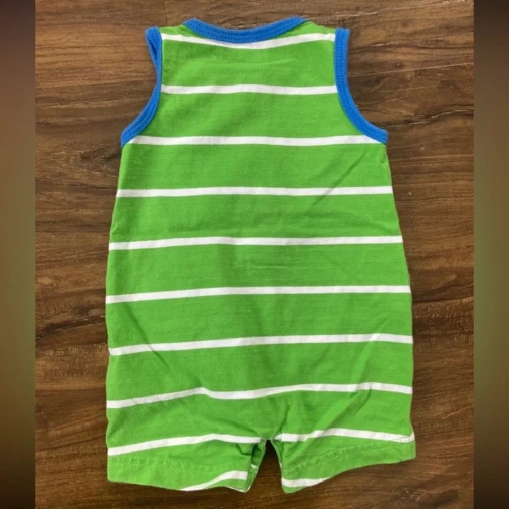 Carter's Green and Blue Striped Bodysuit